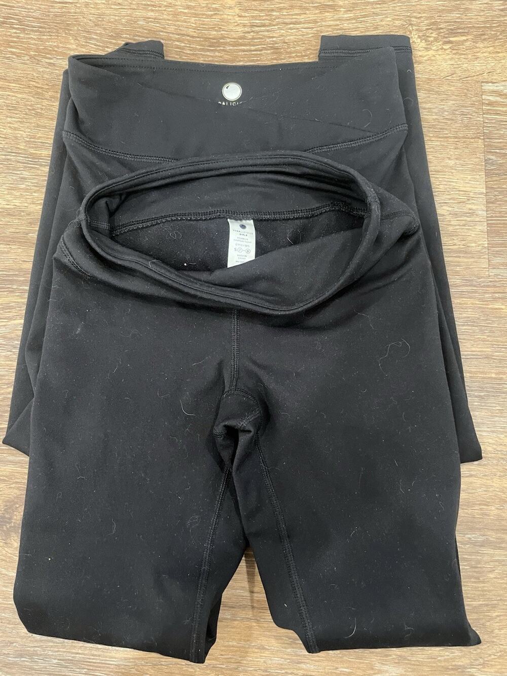 Yogalicious Girls S 7-8 Fleece Lined Leggings Lot 2 Black Winter Warm